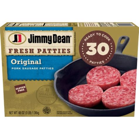 Jimmy Dean Original Pork Sausage Patties 30 Count, 30 ct / 1.6 oz - Foods Co.