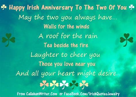 Irish Quote for an Irish anniversary. Go to CallahanWriter for a huge ...