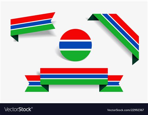 Gambian flag stickers and labels Royalty Free Vector Image