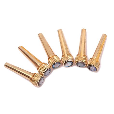 [82% OFF] GL06 Brass Material Acoustic Guitar Bridge Pins With Pearl Shell Decoration 6PCS | Rosegal