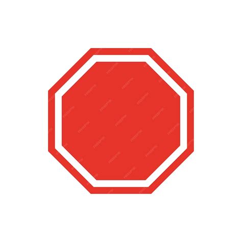 Premium Vector | Blank warning sign red octagon with a white line for graphic design logo ...