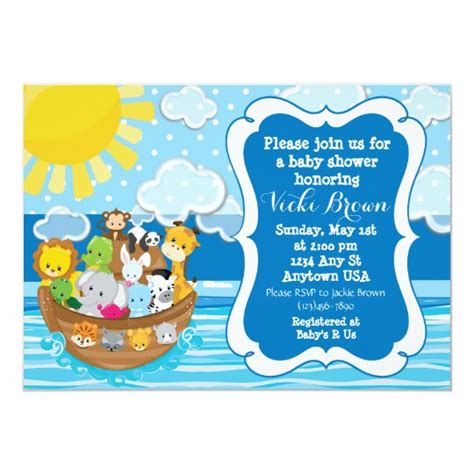 Custom Noah's Ark Baby Shower Invitation | Zazzle.com