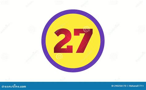 Number 27 Sign Symbol Animation Motion Graphics on Yellow Circle White Background Stock Footage ...