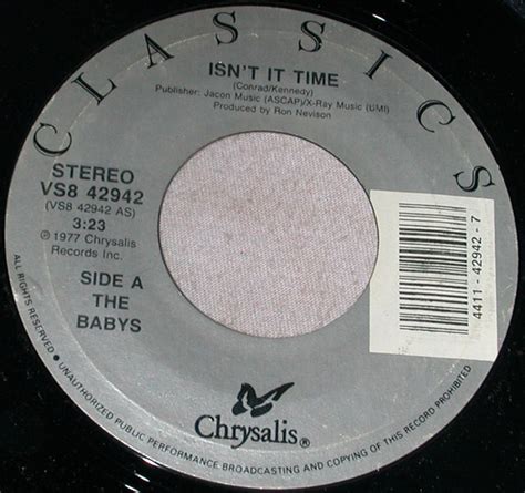 The Babys – Isn't It Time / Every Time I Think Of You (Vinyl) - Discogs