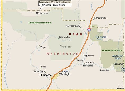 Enterprise Washington, Utah Map 2