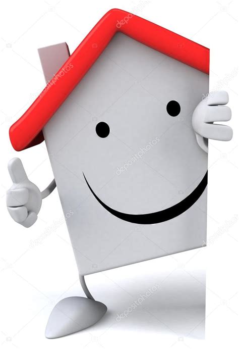 Cartoon house with red roof Stock Photo by ...