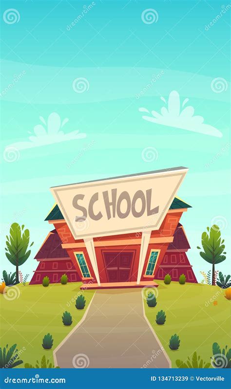 Cartoon School Background Wallpaper Place For Text Sign Funny Cheerful Card Poster . Vector ...