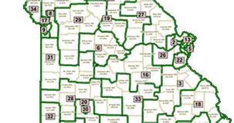 Proposed new map for Missouri State Senate districts