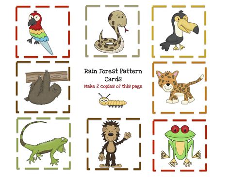 Printable Rainforest Animals