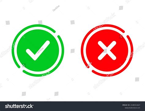 Yes No Icon Green Tick Symbol Stock Vector (Royalty Free) 2148311627 ...