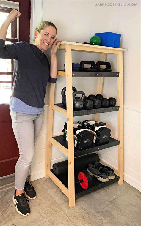 DIY Weight Storage Shelf with Plans - Jaime Costiglio