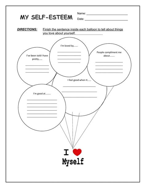 Self Esteem Worksheet for Adults My Self Esteem Interactive Worksheet Self Esteem Building ...