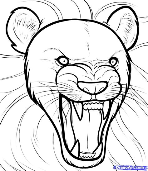 How to Draw a Lion Roaring | Step by Step Guide