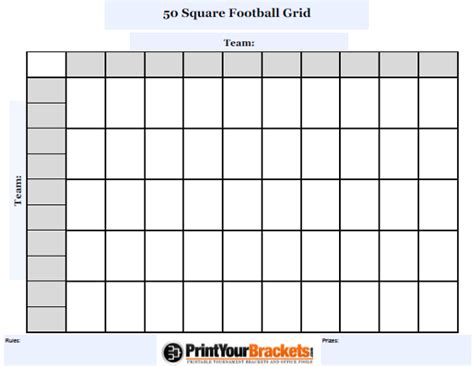 Printable Football Squares Template Excel - Printable Templates Free