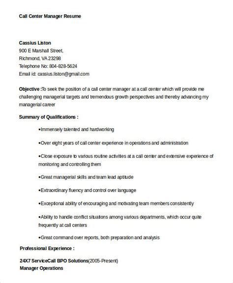 Call Center Resume Example - 11+ Free Word, PDF Documents Download ...