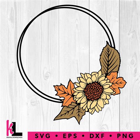 Sunflower Frame SVG Fall Wreath Svg Bundle DIY Fall Decor - Etsy