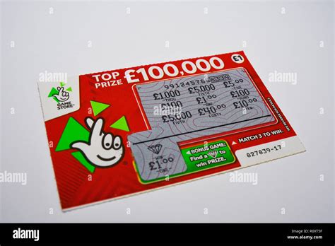 Winning scratchcard national lottery ticket. £1 win. Winning scratch card. Bonus game win. Game ...