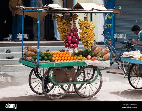 Carts selling fruit in an Indian town. Andhra Pradesh, India Stock Photo - Alamy