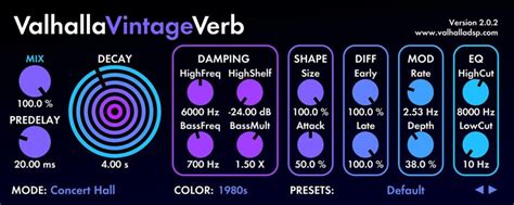 Valhalla VintageVerb: Vintage Reverb Plugin | Valhalla DSP Plugin