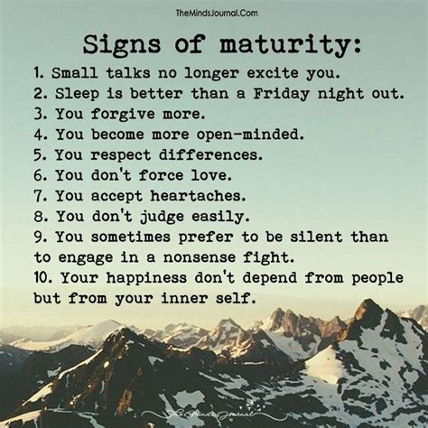 Signs Of Maturity | Maturity quotes, Maturity, Motivational quotes for ...