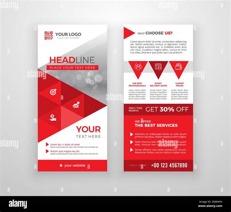 Double-sided DL flyer design. Brochure or flyer template. Layout with ...