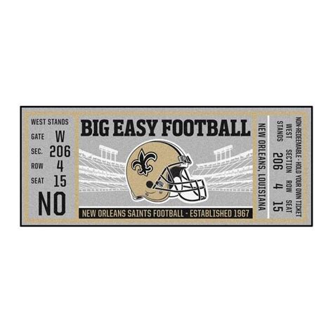 FANMATS NFL - New Orleans Saints 30 in. x 72 in. Indoor Ticket Runner ...