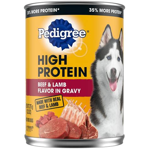 PEDIGREE High Protein Adult Canned Wet Dog Food, Beef & Lamb Flavor in Gravy, 13.2 oz. can ...