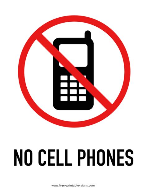 Printable No Cellphone Sign – Free Printable Signs