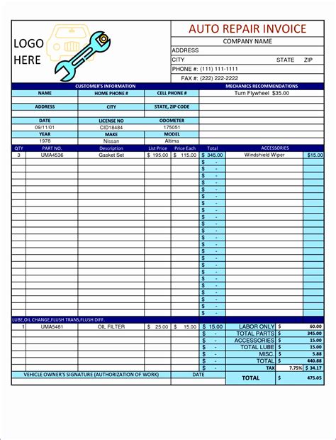 10 Quickbooks Invoice Template Excel - Excel Templates