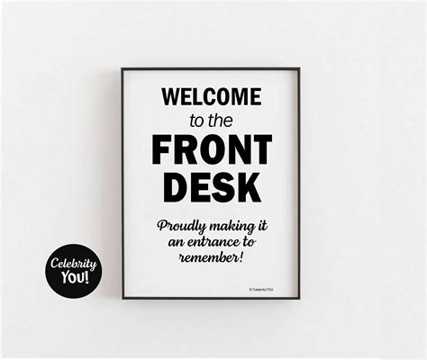 Front Desk Welcome Sign PRINTABLE, Hotel Reception Wall Poster, Funny ...