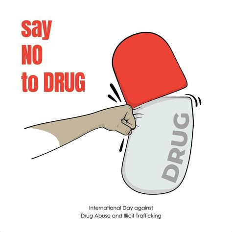 Punching drug hand drawn illustration design for say no to drug poster ...