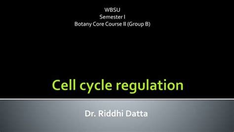 Cell cycle regulation ppt