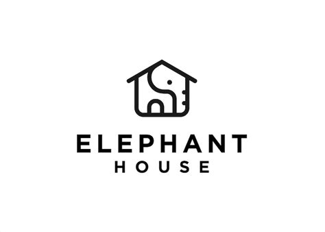 Premium Vector | Elephant house logo design vector illustration