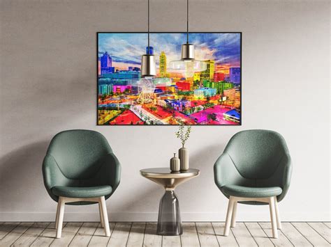 Atlanta Georgia Abstract Skyline Canvas Print - Etsy