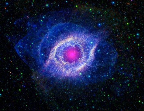 Helix Nebula Eye of God Spitzer & GALEX | Nebula, Planetary nebula ...