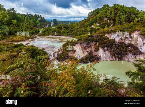 The lake with green water Stock Photo - Alamy