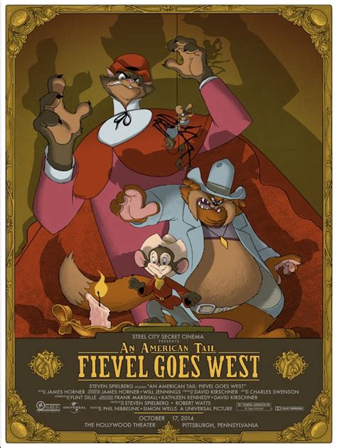 An American Tail Fievel Goes West by Rich Kelly | Movie Poster | Screen Print | sceneprints.com