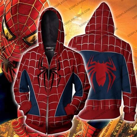 Spider-man PS4 (Tobey Maguire – Sam Raimi 2002 Movie) Hoodie Cosplay Jacket Zip Up – Odbary Store