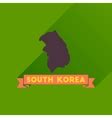 Flat icon in black and white map south korea Vector Image