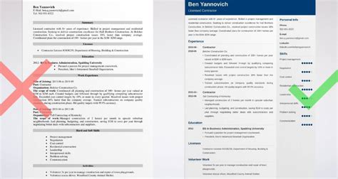 Contractor Resume Samples (General, Independent, & More)