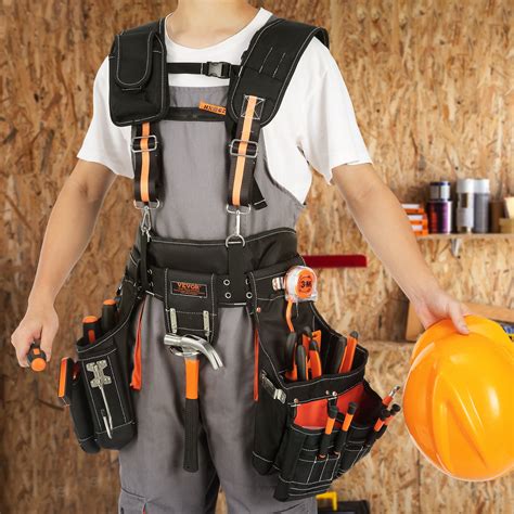 BENTISM Tool Belt with Suspenders Adjustable Carpenter Tool Pouch 1680D Polyester - Walmart.com