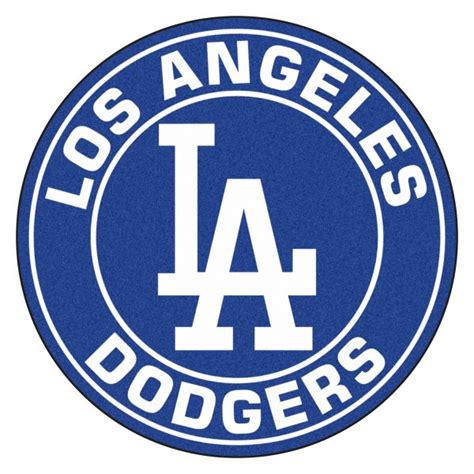 FanMats® 18139 - MLB Los Angeles Dodgers Round Nylon Area Rug with "LA ...