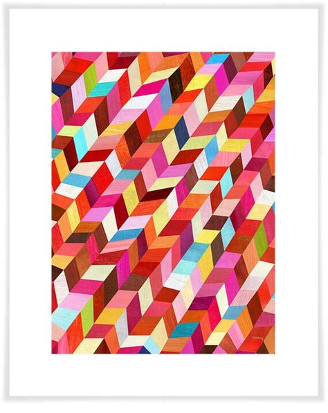 Red Red Rhombus Geometric Art Print