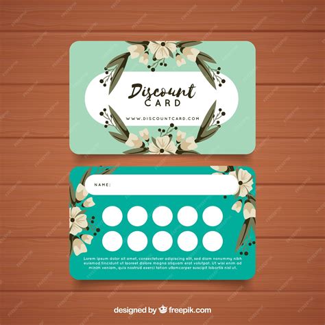 Free Vector | Loyalty card template with floral concept