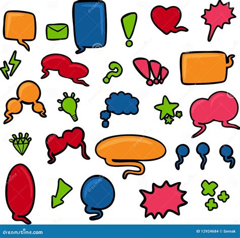 Cartoon word bubbles stock vector. Illustration of drawing - 12924684