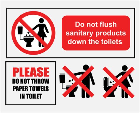 Do Not Flush Toilet Signs