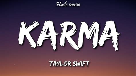 Taylor Swift - Karma (Lyrics) - YouTube