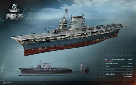 Lexington - Aircraft Carrier, US Military Weapons, Military Art, World Of Warships Wallpaper ...