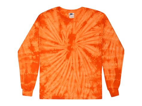 Orange Tie Dye T-Shirt Long Sleeve - Tie Dye Space