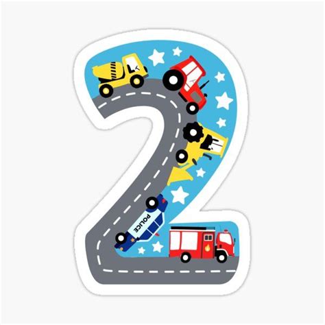 "Adorable design for kids featuring the number two" Sticker for Sale by ...